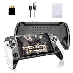 X9 Retro Portable Gaming Console, Handheld Emulator Games Console with Built in 15000+ Video Games 9 Emulators, 5.5 Inch HD Screen, Support Bluetooth & TV Output & E-book Function, 3D Joysticks