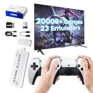 KANYUNCD 2026 Upgraded Retro Gaming Console,Video Games Console with 4K HDMI Output,20000+ Video Games with Dual 2.4G Wireless Controllers,23 Game Emulators,Plug & Play TV Game Stick