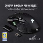 CORSAIR IRONCLAW RGB WIRELESS, Rechargeable Gaming Mouse with SLISPSTREAM WIRELESS Technology, Black, Backlit RGB LED, 18000 DPI, Optical