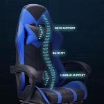 play haha Gaming Chair with Footrest & Lumbar Support,Reclining Swivel Chair,Ergonomic Gaming Chair for Adults, High-Back Racing Style,Adjustable Height with Headrest Pillow