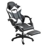 Panana Gaming Racing Desk Chair Adjustable Hight Swivel Chair with Lumbar and Head Pillow (White)