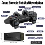 ScriMemo 2025 Upgraded Retro Game Stick Console - Video Game Console with 21,000+ Games, Enhanced Dual 2.4G Wireless Controllers, Plug and Play TV Nostalgia Stick, HDMI Output (black)