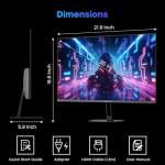 Amzfast 25 Inch Gaming Monitor,1920x1080 Full HD, 200Hz, Fast IPS Panel, Built-in Speaker, 1ms MPRT, Adaptive-Sync, DCI-P3 95%,sRGB 124%, Slim Stand, VESA 75x75, HDMI 2.0&DP 1.4, AMZG25X1