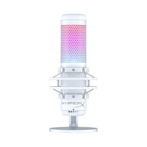HyperX 519P0AA QuadCast S – RGB USB Condenser Microphone for PC, PS5, Mac, Anti-Vibration Shock Mount, 4 Polar Patterns, Pop Filter, Gain Control, Gaming, Streaming, Twitch, YouTube, Discord – White