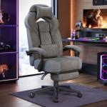 SONGMICS Gaming Chair, Office Computer Chair, Ergonomic Design, with Footrest, Adjustable Headrest, Lumbar Support, 150 kg Load Capacity, Slate Grey OBG077G01