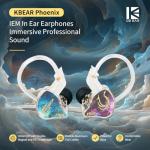 keephifi KBEAR Phoenix Gaming Earbuds, IEM Earphones 10mm Dual Magnetic DD, In Ear Headphones Wired Double Aluminum Foil, Noise Reduction Gaming Earphones, Powerful Bass In Ear Monitors for Musicians