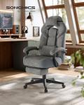 SONGMICS Gaming Chair, Office Computer Chair, Ergonomic Design, with Footrest, Adjustable Headrest, Lumbar Support, 150 kg Load Capacity, Slate Grey OBG077G01