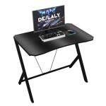 DEILALY 90 CM Width Gaming Desk Carbon Fiber Surface Gamer Table Computer Gamer Desk with Monitor Shelf Study Desk Work Station PC Table Carbon Steel Leg Corner