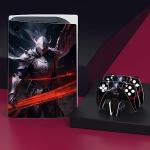 PlayVital Silver Knight Full Set Skin Decal for PS5 Console Disc Edition, Sticker Vinyl Decal Cover for PS5 Controller & Charging Station & Headset & Media Remote