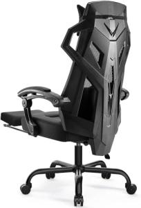 GTPLAYER Mesh Gaming Chair with Footrest 3D Stereoscopic Frame Support Ergonomic Fabric CoverReclining Computer Office Desk Chair Height Adjustable