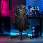 GTPLAYER Mesh Gaming Chair with Footrest 3D Stereoscopic Frame Support Ergonomic Fabric CoverReclining Computer Office Desk Chair Height Adjustable