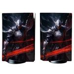 PlayVital Silver Knight Full Set Skin Decal for PS5 Console Disc Edition, Sticker Vinyl Decal Cover for PS5 Controller & Charging Station & Headset & Media Remote