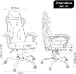 GTPLAYER Mesh Gaming Chair with Footrest 3D Stereoscopic Frame Support Ergonomic Fabric CoverReclining Computer Office Desk Chair Height Adjustable
