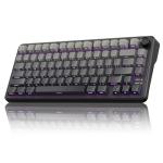 RedThunder K75 75% Wireless Mechanical Gaming Keyboard,Creamy Gasket-Mounted,Volume Knob,US Layout,Keycaps-Side Print,2.4G/BT/USB-C,RGB Underglow Lighting,Hot swappable Fast Apricot Switch for PC Mac