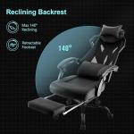 GTPLAYER Mesh Gaming Chair with Footrest 3D Stereoscopic Frame Support Ergonomic Fabric CoverReclining Computer Office Desk Chair Height Adjustable