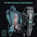 GTPLAYER Mesh Gaming Chair with Footrest 3D Stereoscopic Frame Support Ergonomic Fabric CoverReclining Computer Office Desk Chair Height Adjustable