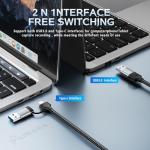 Papeaso USB 3.0 Video Capture Card, HDMI to USB-A/C Capture Card with pd, 1440P 30fps & 1080P 60fps Video Capture, for Streaming, Teaching,Gaming, Video conferencing or Live Broadcasting