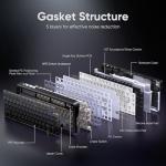 RedThunder K75 75% Wireless Mechanical Gaming Keyboard,Creamy Gasket-Mounted,Volume Knob,US Layout,Keycaps-Side Print,2.4G/BT/USB-C,RGB Underglow Lighting,Hot swappable Fast Apricot Switch for PC Mac