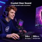 UGREEN USB Gaming Microphone, 96kHz/24bit, DSP Noise-Reduction, Real-Time Monitoring & Gain Knob, Plug & Play USB Mic for Streaming, Podcast, VoiceOver, Recording, PC Gaming, PS5