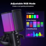 UGREEN USB Gaming Microphone, 96kHz/24bit, DSP Noise-Reduction, Real-Time Monitoring & Gain Knob, Plug & Play USB Mic for Streaming, Podcast, VoiceOver, Recording, PC Gaming, PS5