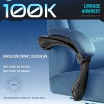 GTPLAYER Gaming Chair, Breathable Office Chair, Ergonomic Office Chair, High-Quality Fabric, Ergonomic PC Chair, 160° Adjustable Backrest and Extendable Footrest, Blue
