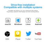 Vantisan 1080P Video Capture Card, 4K HDMI Capture Card, USB 3.0 Game Capture Device, 4K30Hz Video Capture Card for Streaming, Recording, Compatible with Windows/Mac/Linux - Plug & Play