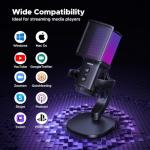 UGREEN USB Gaming Microphone, 96kHz/24bit, DSP Noise-Reduction, Real-Time Monitoring & Gain Knob, Plug & Play USB Mic for Streaming, Podcast, VoiceOver, Recording, PC Gaming, PS5