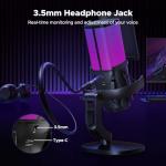 UGREEN USB Gaming Microphone, 96kHz/24bit, DSP Noise-Reduction, Real-Time Monitoring & Gain Knob, Plug & Play USB Mic for Streaming, Podcast, VoiceOver, Recording, PC Gaming, PS5