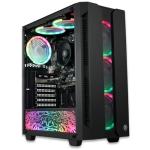 XUM Elite Prebuilt Gaming PC: AMD Ryzen 5 5600G, Radeon Vega 7 Integrated Graphics, 16GB DDR4 RAM, 256GB NVMe SSD, 1TB HDD, 500W PSU 80+ Bronze, aRGB, WiFi 5, Windows 11 Home, Entry Level, Black Case