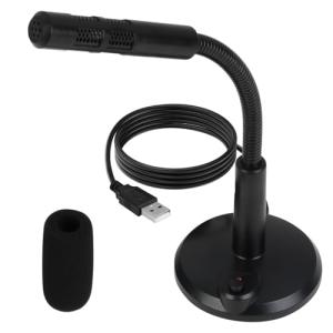 RTDHO USB Desktop Microphone,Omnidirectional PC Microphone for Streaming,Podcasting,Vocal Recording,Gaming,Plug and Play USB Desk Mic Compatible with Laptop, Mac, PS4, Windows & Linux