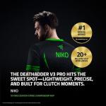 Razer DeathAdder V3 Pro - Lightweight Wireless Ergonomic Esports Mouse (63g Lightweight Design, Focus Pro 30K Optical Sensor, Mouse Switches Gen-3, HyperSpeed Wireless) Black