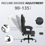 PZDO Gaming Chair, Gaming Chairs for Adults, Ergonomic Computer Chair with Footrest, Reclining Pc Gamer Chairs with Headrest and Lumbar Support, Technical Fabric, Black, 350LBS