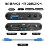 4K HDMI Capture Card, USB 3.0 Video Capture Device for Streaming, Game Recording, Live Broadcasting, Full HD 1080P, Compatible with P-S4, X-box, N-intendo S-witch, DSLR, Camera