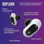Sony INZONE Buds - True Wireless Gaming Earbuds, 360 Spatial Sound, Light Weight, Comfortable Fit, Active Noise Cancelling, AI Microphone, 24hr Battery, Low Latency Dongle, PC & PS5 Compatible - White