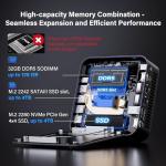 GEEKOM [2026 Upgraded Cooling GT2 Mega AI Mini PC Windows 11 Pro, with Intel Core U9-285H (Up to 5.4GHz), 32GB DDR5 (Expandable, Not LPDDR) & 2TB PCIe 4.0 NVMe SSD, 4K@120Hz Quad Display/Dual USB4.0