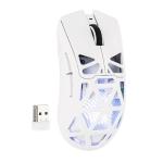 MechLands Aula SC620 Gaming Mouse, 2.4G/USB-C/BT Wireless Mouse with 400mAh Battery, Adjustable 12,000 DPI & 1000 Polling Rate, PAW3311 Sensor, RGB Lighting, Programmable Buttons, for Win/Mac (White)