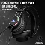 LYCANDER Gaming Headset with Microphone LED Light, 3.5mm input - for PC, PS4, Xbox One, Nintendo Switch and more (Comfort - Black/Rainbow)