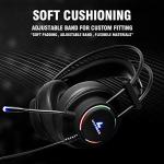 LYCANDER Gaming Headset with Microphone LED Light, 3.5mm input - for PC, PS4, Xbox One, Nintendo Switch and more (Comfort - Black/Rainbow)