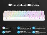 Geeky GK65 SE 65% | Mechanical Gaming Keyboard | 68 Keys Multi Color RGB LED Backlit for PC/Mac Gamer | ANSI US American Layout (White, Mechanical Speed Silver)