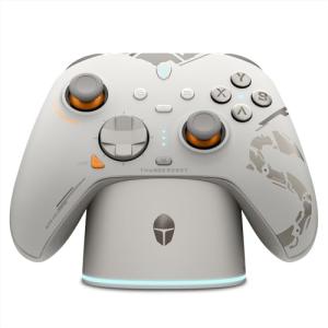 Thunderobot G80 PC Gaming Controller for NS/PC/iOS/Android, Adjustable Hall Joystick, Hall/Micro Triggers, Bluetooth Gaming Controller with Charging Dock, Optical Micro Switches, RGB Lighting (White)