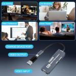 Flintronic USB 3.0 Video Capture Card with 100W PD, HDMI to USB-C 4K 1080P 60FPS, for Live Broadcast Gaming Streaming