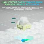 AULA MINI60 Wireless Gaming Keyboard,BT5.0/2.4GHz/Wired,Hall Effect Magnetic Switches,0.01mm RT Accuracy,Adjustable Actuation,8KHz Polling,RGB,WEB Driver,60% Percent Mechanical Keyboard (White)