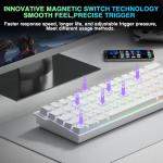 AULA MINI60 Wireless Gaming Keyboard,BT5.0/2.4GHz/Wired,Hall Effect Magnetic Switches,0.01mm RT Accuracy,Adjustable Actuation,8KHz Polling,RGB,WEB Driver,60% Percent Mechanical Keyboard (White)