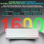 AULA MINI60 Wireless Gaming Keyboard,BT5.0/2.4GHz/Wired,Hall Effect Magnetic Switches,0.01mm RT Accuracy,Adjustable Actuation,8KHz Polling,RGB,WEB Driver,60% Percent Mechanical Keyboard (White)