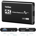 VANTISAN 4K Video Capture Card, HDMI Video Capture Device with Audio+Mic, USB 3.0 Capture Card Support Full HD 1080P 60fps for Streaming/PS5 Game/Camera