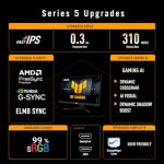 ASUS TUF Gaming Series 5 - VG259QMR5A Gaming Monitor – 24.5-inch Full HD Fast-IPS panel, 310Hz(OC), 0.3ms, G-SYNC compatible AMD FreeSync Premium, ELMB SYNC, 99% sRGB, DisplayWidget Center, Gaming AI