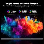 KOORUI 24 inch Curved Gaming Monitors, FHD 1080P 180Hz 1ms 1500R with Adaptive Sync,VESA Compatible, Tilt Adjustable, Eye Care 24E6CA