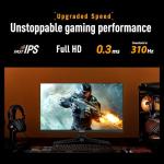 ASUS TUF Gaming Series 5 - VG259QMR5A Gaming Monitor – 24.5-inch Full HD Fast-IPS panel, 310Hz(OC), 0.3ms, G-SYNC compatible AMD FreeSync Premium, ELMB SYNC, 99% sRGB, DisplayWidget Center, Gaming AI