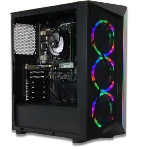 XUM CMP 510 Gaming PC Ryzen 5 5600G, Radeon Vega 7 Graphics, 16GB DDR4 RAM, 256GB NVMe SSD, 1TB HDD, 500W PSU 80+ Bronze, aRGB, WiFi 5, Windows 11 Home, Entry Level, Black Case