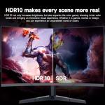 KOORUI 24 inch Curved Gaming Monitors, FHD 1080P 180Hz 1ms 1500R with Adaptive Sync,VESA Compatible, Tilt Adjustable, Eye Care 24E6CA